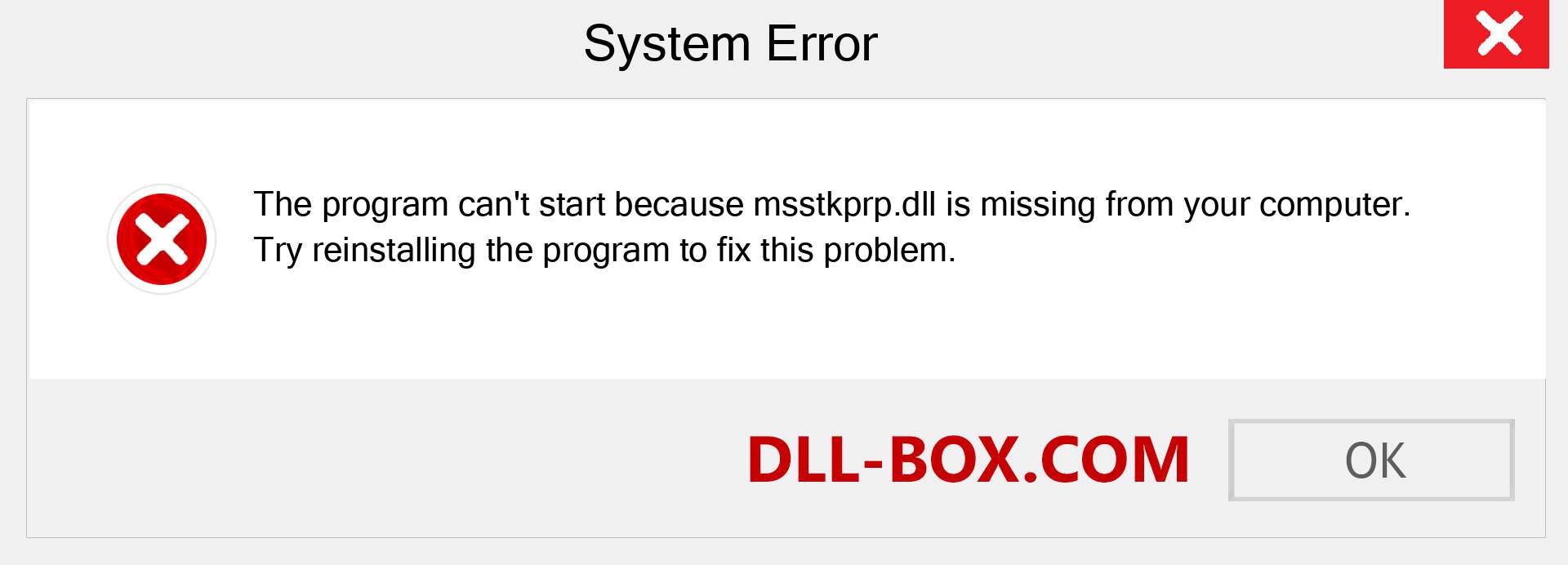  msstkprp.dll file is missing?. Download for Windows 7, 8, 10 - Fix  msstkprp dll Missing Error on Windows, photos, images