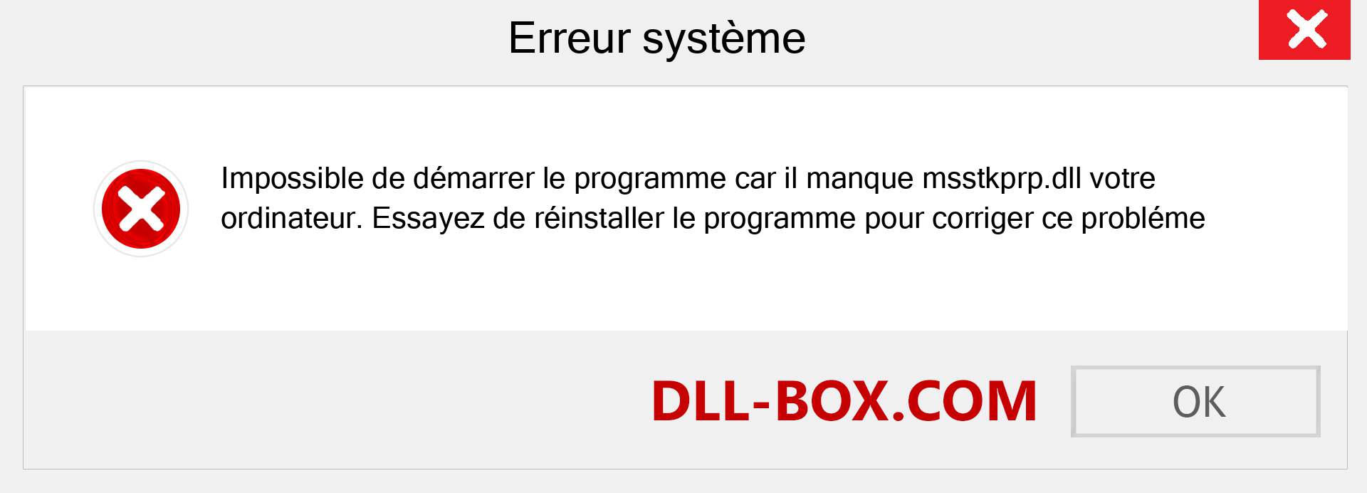 Le fichier msstkprp.dll est manquant ?. Télécharger pour Windows 7, 8, 10 - Correction de l'erreur manquante msstkprp dll sur Windows, photos, images