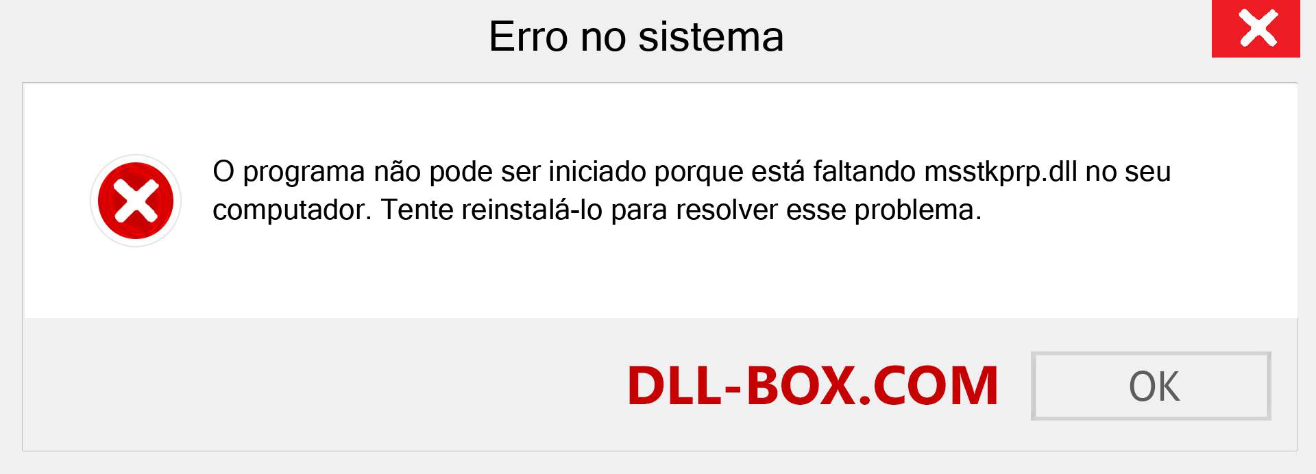 Arquivo msstkprp.dll ausente ?. Download para Windows 7, 8, 10 - Correção de erro ausente msstkprp dll no Windows, fotos, imagens